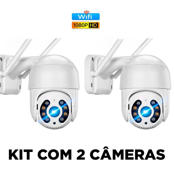 Imagem de Kit com 2 Câmeras de segurança IP Full HD 360 alta definição Android/iOS