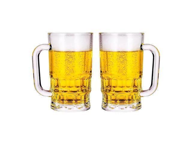 Kit Com 2 Canecas De Chopp Cerveja De Vidro 360Ml - Oro Comercio Imagem de Kit Com 2 Canecas De Chopp Cerveja De Vidro 360Ml
