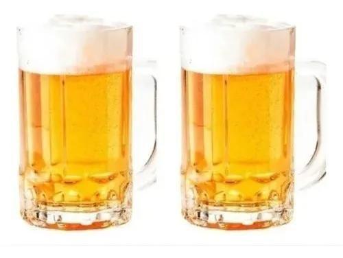 Imagem de Kit Com 2 Canecas De Chopp Cerveja De Vidro 400 Ml