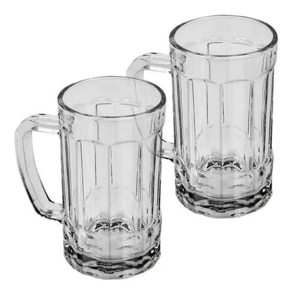 Imagem de Kit Com 2 Canecas Para Chopp Cerveja em Vidro 360ml