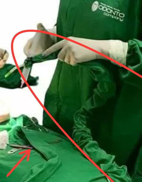 Imagem de Kit Com 2 Cânolas Odontológicas De Tecido Brim Leve 100% Algodão Especial Verde Bandeira