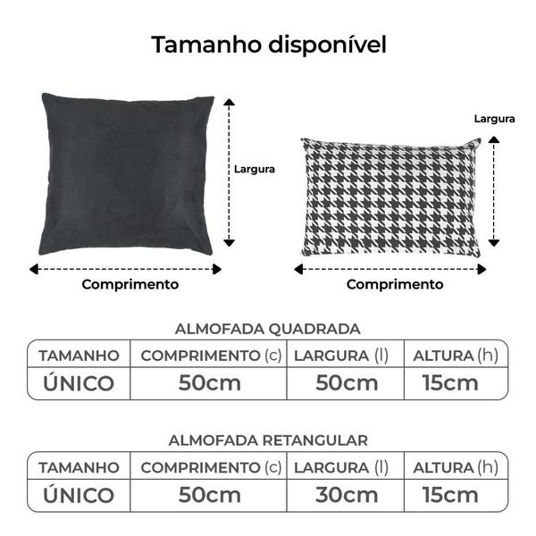 Kit com 2 Capas de Almofada Quadrada cm Preta + 2 Capas de Almofada Retangular 30x50 cm Pied de Poule - Ida Baby Imagem de Kit com 2 Capas de Almofada Quadrada cm Preta + 2 Capas de Almofada Retangular 30x50 cm Pied de Poule