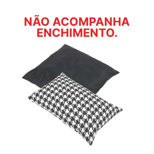 Kit com 2 Capas de Almofada Quadrada cm Preta + 2 Capas de Almofada Retangular 30x50 cm Pied de Poule - Ida Baby Imagem de Kit com 2 Capas de Almofada Quadrada cm Preta + 2 Capas de Almofada Retangular 30x50 cm Pied de Poule