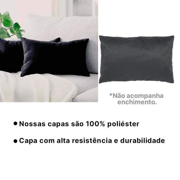 Kit com 2 Capas de Almofada Retangular 30 cm x 50 cm - Preta - Ida Baby Imagem de Kit com 2 Capas de Almofada Retangular 30 cm x 50 cm - Preta