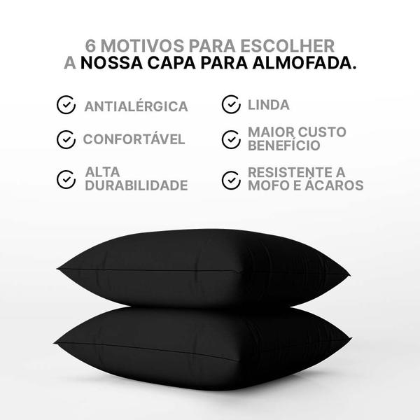 Kit com 2 Capas de Almofada Retangular 30 cm x 50 cm - Preta - Ida Baby Imagem de Kit com 2 Capas de Almofada Retangular 30 cm x 50 cm - Preta