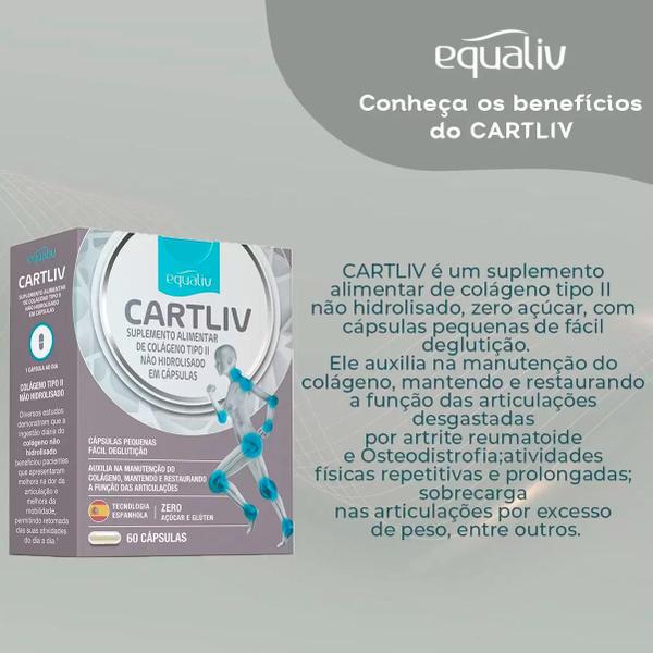 Imagem de Kit Com 2 Cartliv Colageno Tipo II Não Hidrolisado 60 Caps