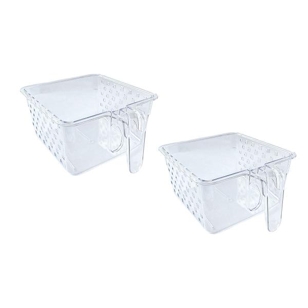 Kit com 2 Cesto Organizador Caixa Com alça Multiuso Armário Cozinha Expositores - Paramount Imagem de Kit com 2 Cesto Organizador Caixa Com alça Multiuso Armário Cozinha Expositores
