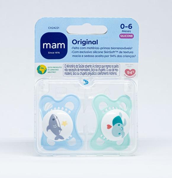 T⭐︎mama CHUPETA MAM SAYINGS 0-6 MESES - EMBALAGEM DUPLA AZUL | Arctic Blue