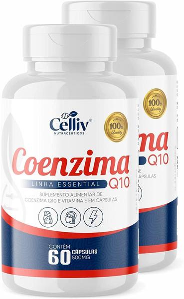 Imagem de Kit Com 2 - Coenzima Q10 100Mg Por Porção 60 Cápsulas Celliv