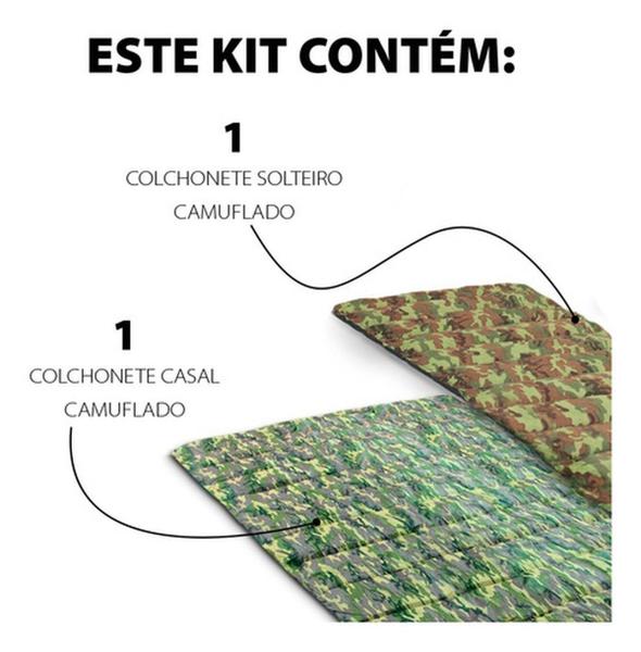 Imagem de Kit Com 2 Colchonete Para Acampamento 1 Casal E 1 Solteiro