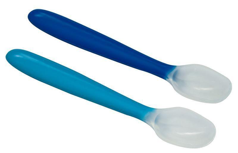 Imagem de Kit Com 2 Colheres De Silicone Flexíveis Azul - Kababy