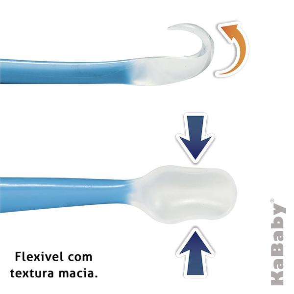 Kit com 2 Colheres de Silicone Flexíveis KaBaby Azul Imagem de Kit com 2 Colheres de Silicone Flexíveis KaBaby Azul