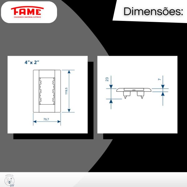 Imagem de Kit Com 2 Conjuntos Interruptor Simples + Tomada 10a E 2 Placas Furo