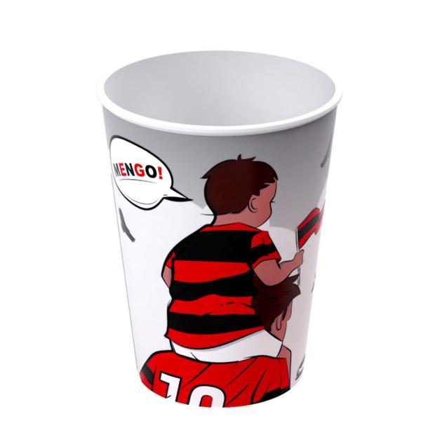 Imagem de Kit com 2 Copos do Flamengo Licenciado Oficial Infantil 320ml para Café Suco e Refri