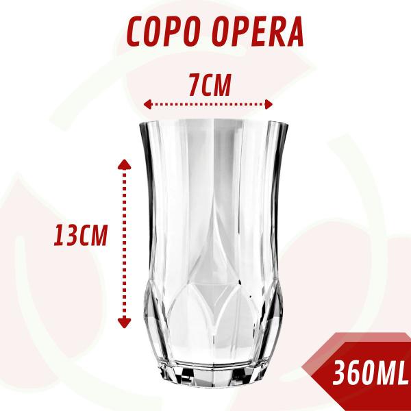 Imagem de Kit com 2 Copos Ópera 360ML Água Suco Long Drink 360ML