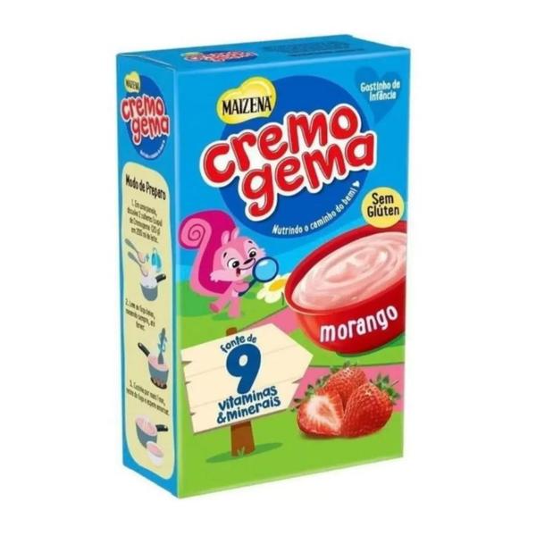 Kit com 2 Cremogema Sabor Morango Fonte de 9 Vitaminas e Minerais Mingau Sem Glúten 180g Imagem de Kit com 2 Cremogema Sabor Morango Fonte de 9 Vitaminas e Minerais Mingau Sem Glúten 180g