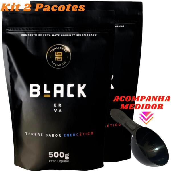 Imagem de Kit Com 2 Erva Mate Tereré 500g Black Erva Chá de Qualidade Premium Erva Mate Gourmet Selecionada