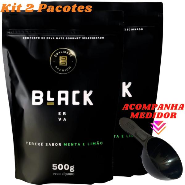 Imagem de Kit Com 2 Erva Mate Tereré 500g Black Erva Chá de Qualidade Premium Erva Mate Gourmet Selecionada