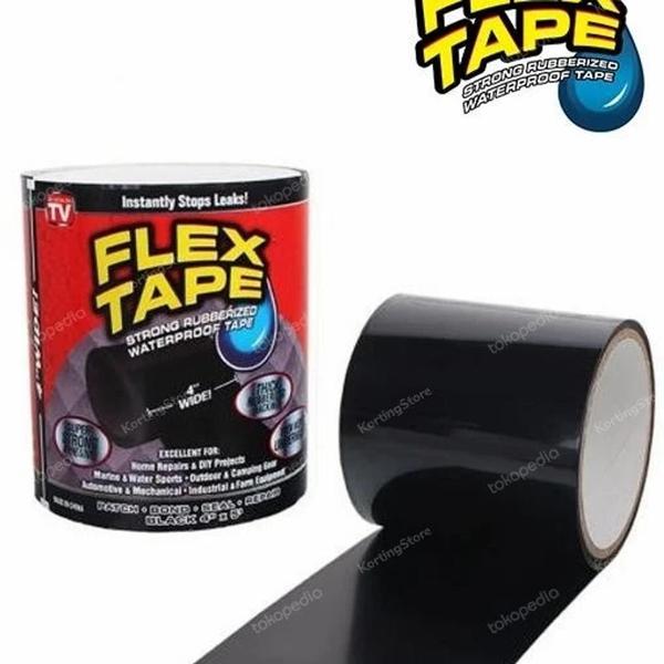 Imagem de kit com 2 fitas flex tape preta para vazamentos