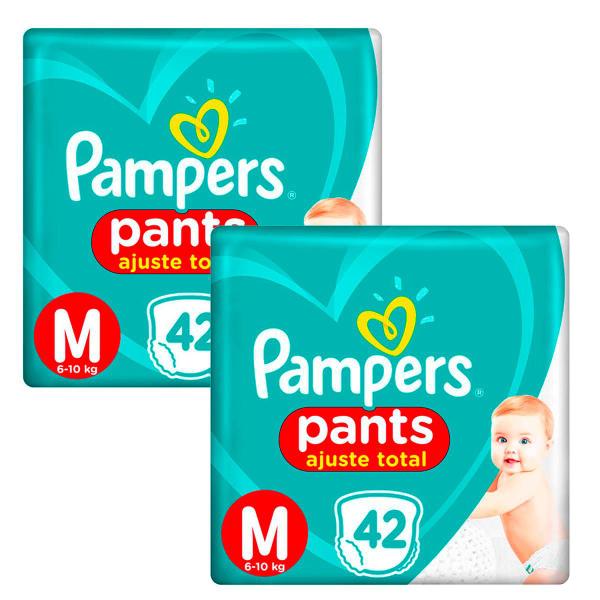 Imagem de Kit com 2 Fraldas Pampers Pants Ajuste Total M 42 Unidades