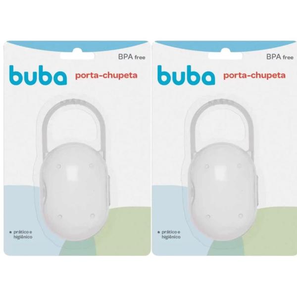 Imagem de Kit com 2 Guardas Chupeta Bico com Case e Alca Transparente Buba Crianca Infantil Bebe