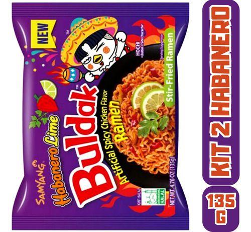 Kit Com 2 Lamens Coreano Samyang Habanero Lime 135g Imagem de Kit Com 2 Lamens Coreano Samyang Habanero Lime 135g