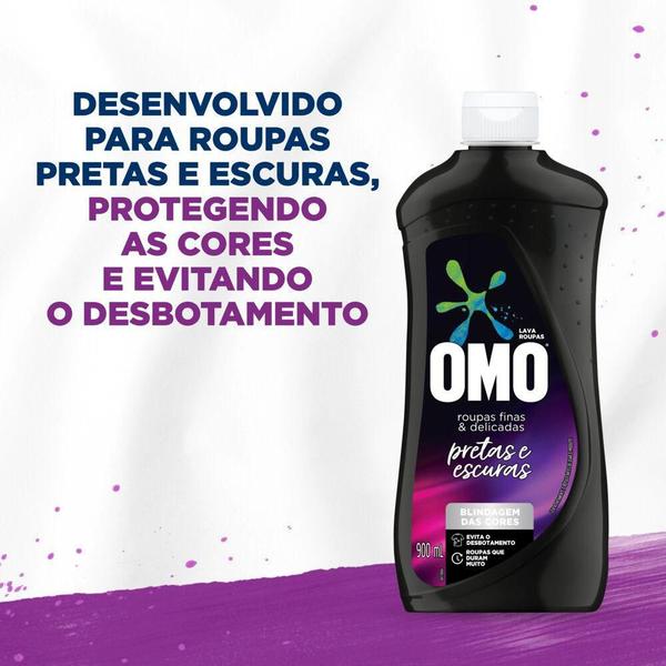 Imagem de Kit com 2 Lava Roupas Líquido Omo Roupas Finas e Delicadas Pretas e Escuras 900ml