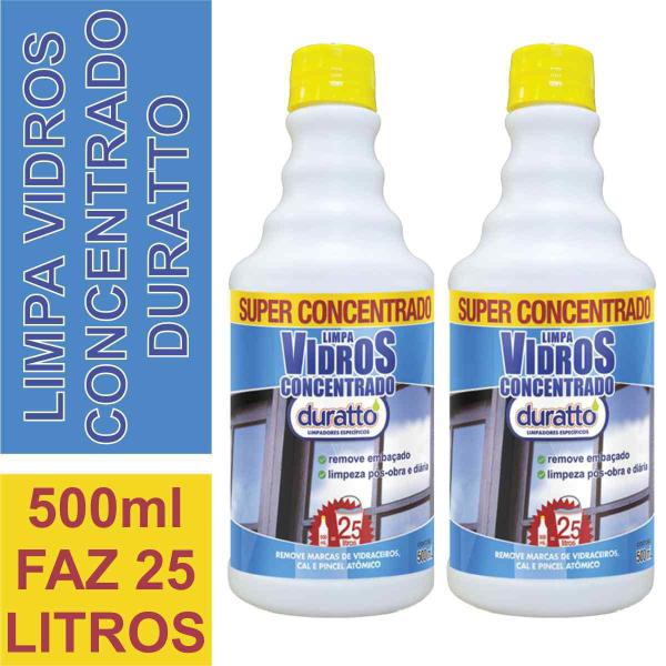 Imagem de Kit Com 2 Limpa Vidros Concentrado Duratto 500Ml Cada