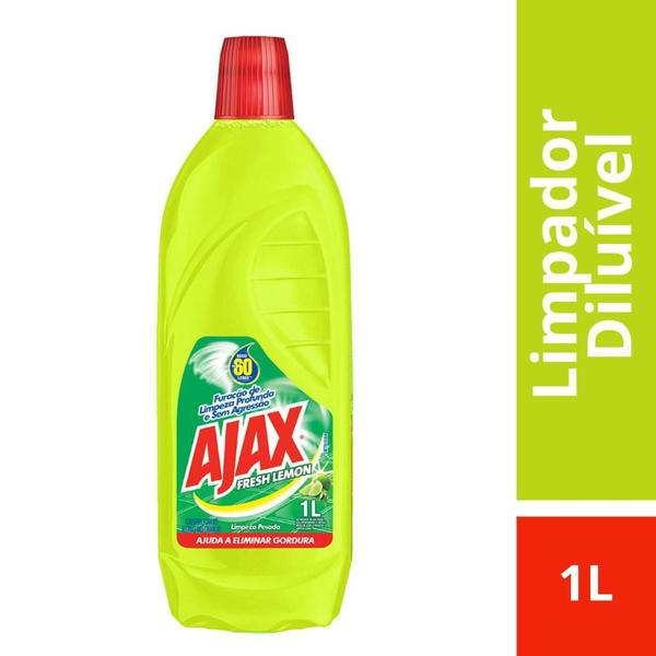 Imagem de Kit Com 2 Limpador Diluível Ajax Fresh Lemon 1L Cada