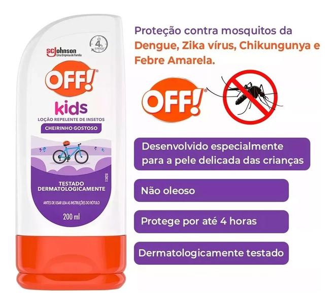 Imagem de Kit Com 2 Loção Repelente Off Kids 200ml - Contra Dengue