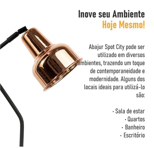 Imagem de Kit com 2 Luminárias Coluna Abajur Piso Chão Spot City - Cobre 