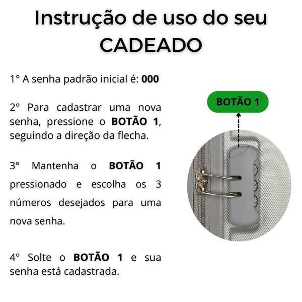 Imagem de Kit Com 2 Malas de Bordo Para Viagem 10kg Com Rodas Dupla 360 P