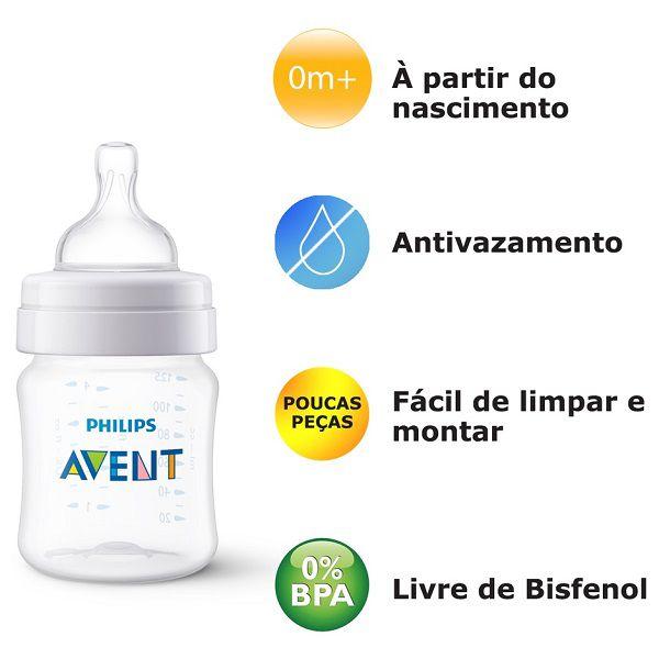 Imagem de Kit com 2 Mamadeiras ANTI-COLIC Classica 125/260ML Philips AVENTS SCY119/05