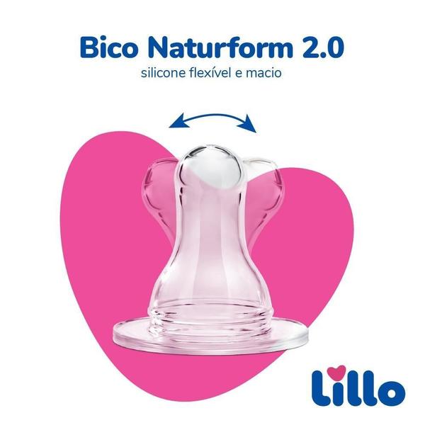 Imagem de Kit Com 2 Mamadeiras Divertidas 240Ml Bico 6M+ Rosa - Lillo