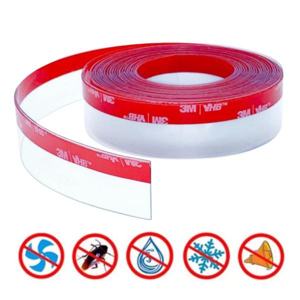 Kit Com 2 Metros Fita Adesiva Veda Fresta Transparente Porta Janelas Vedação Incolor 3m Imagem de Kit Com 2 Metros Fita Adesiva Veda Fresta Transparente Porta Janelas Vedação Incolor 3m
