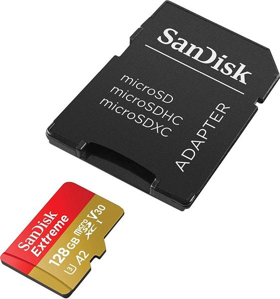 Imagem de Kit com 2 Micro Sd Sandisk Extreme U3 160Mb/S 4K A2 128Gb