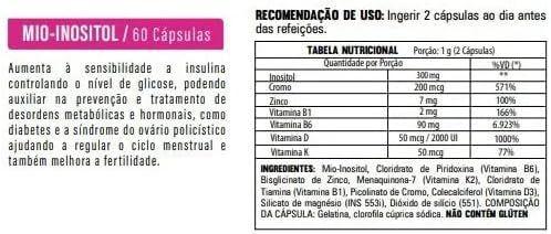 Imagem de Kit Com 2 - Mio-Inositol + Associações 60 Capsulas 500mg Flora Nativa + 1 Vitamim C+