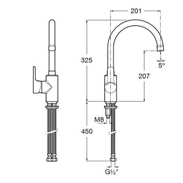 Imagem de Kit com 2 Monocomando para Cozinha de Mesa Bica Alta com Arejador Articulado L20