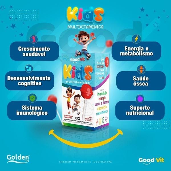 Imagem de kit com 2 Multivitaminico Kids 60 Comprimidos Mastigaveis - sabor Morango - Good Vit