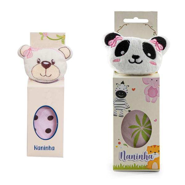 Imagem de Kit com 2 Naninhas de Bebê em Animais e Modelos Diferentes - Barros Baby Store