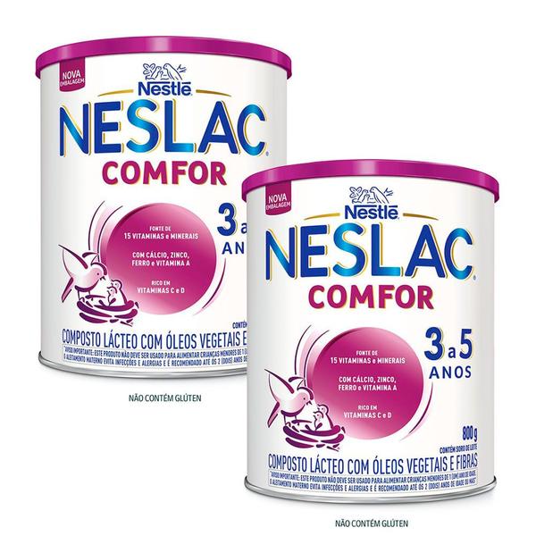 Imagem de Kit com 2 Neslac Comfor Composto Lácteo 800g cada