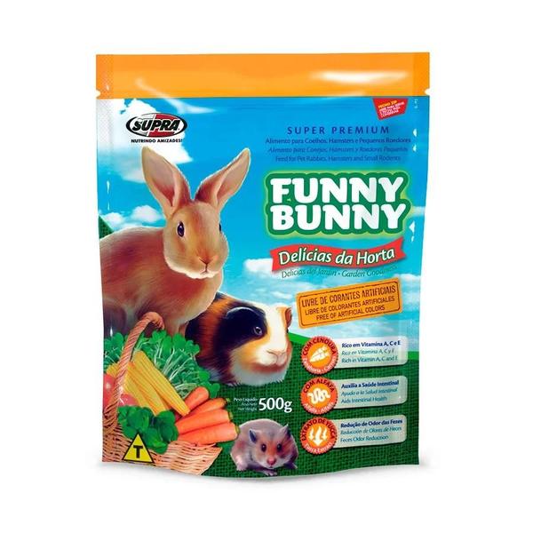 Imagem de Kit com 2 Pacotes Ração para Coelhos e Hamsters Funny Bunny Delícias da Horta 500 Gramas