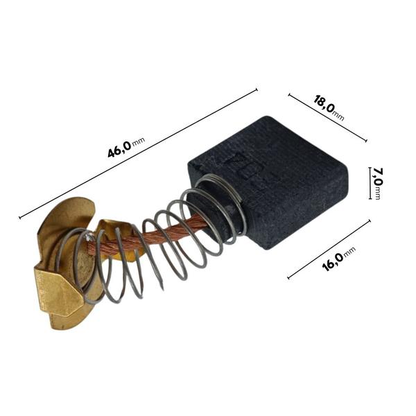 Imagem de Kit com 2 pares de Escova Carvão Compatível com Esmerilhadeira Makita GA7030