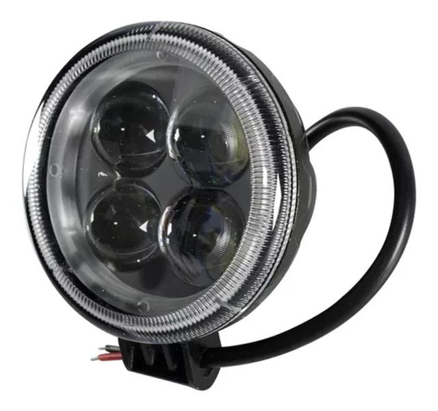 Imagem de Kit Com 2 Pares De Farol De Milha Redondo 4 Led 12w 12v/24v Offroad 6500k