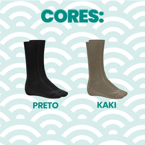 Imagem de Kit Com 2 Pares De Meias Social Selene Indicada Para Diabético Modelo Em Algodão