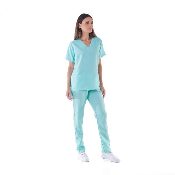 Imagem de Kit com 2  Pijamas Cirúrgicos Scrub Feminino em Tecido Cedro Hospitalar - 100% Algodão