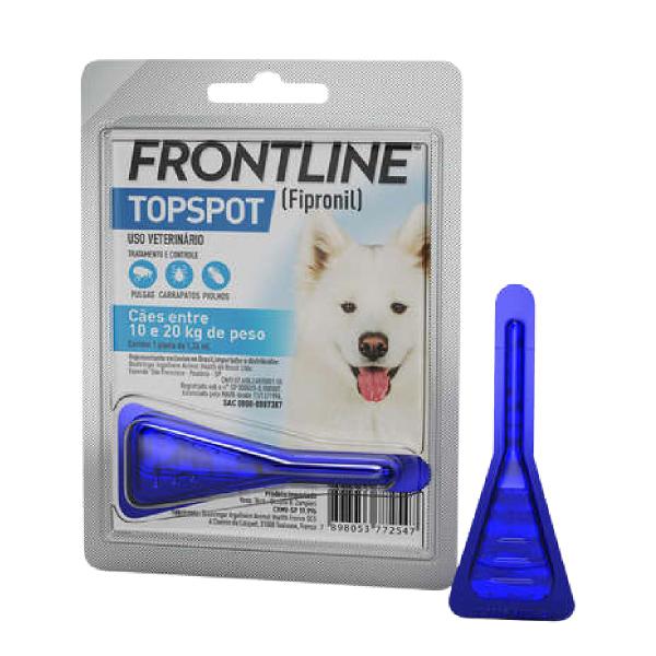 Imagem de Kit com 2 Pipeta Antipulga e Carrapato Frontline Topspot Cães 10,0 a 20,0kg- 1,34ml