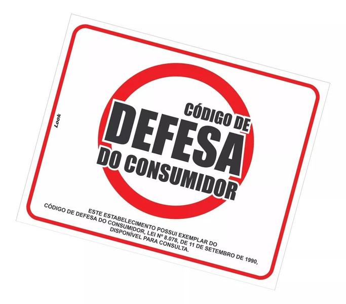 Imagem de Kit com 2 Placas de Aviso - Código de Defesa do Consumidor (CDC)  PS (Poliestireno) para Conformidade Legal