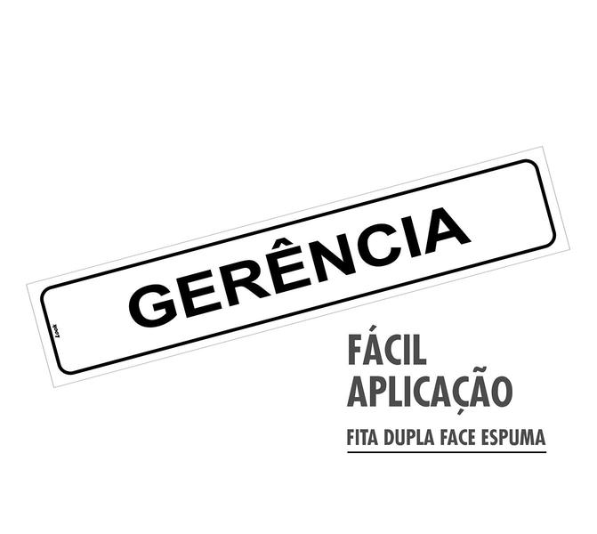 Imagem de Kit com 2 Placas de Sinalização Autoadesivas para Porta - Setor de Gerência e Gerente - 5x25cm - Poliestireno