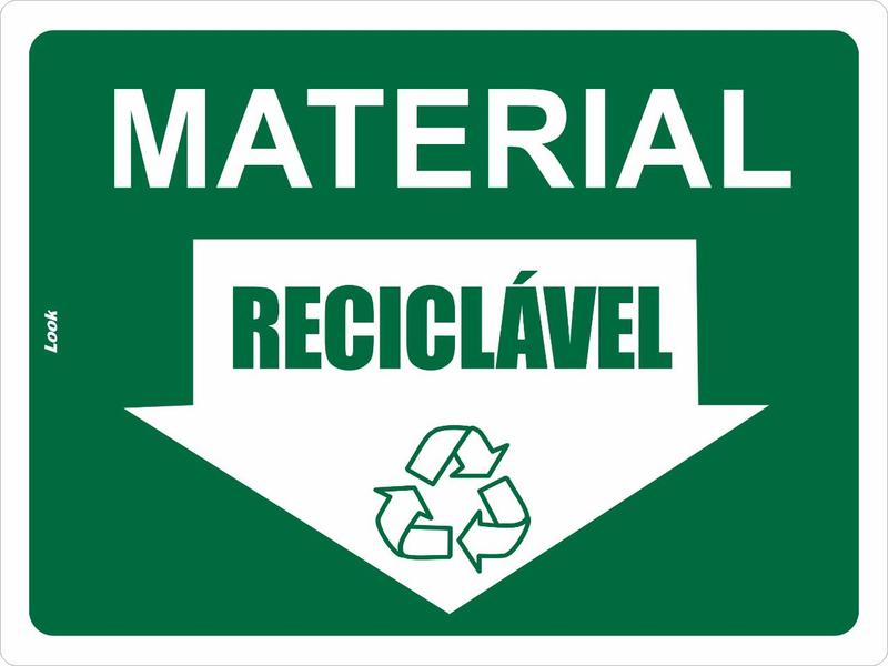 Imagem de Kit com 2 Placas de Sinalização - Coleta Seletiva: Aviso de Material Reciclável